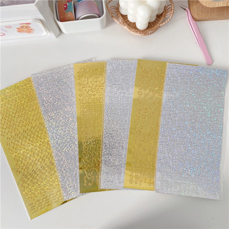 polco gold and silver chain sticker butterfly sticker sheet